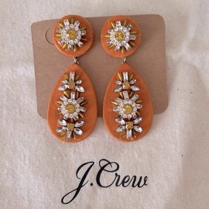 J. Crew Mustard Yellow Crystal Earrings